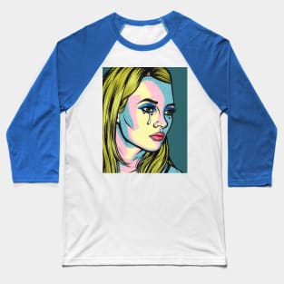 Kate Blonde Crying Comic Girl Baseball T-Shirt